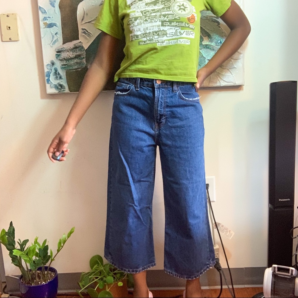 Bershka High Waisted Cropped Jeans